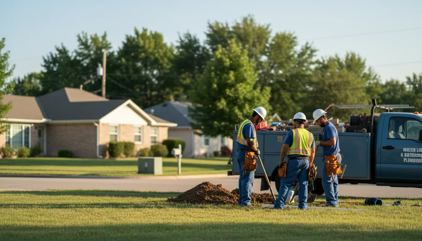 Residential water line and bathroom plumbing service in Farley, IA